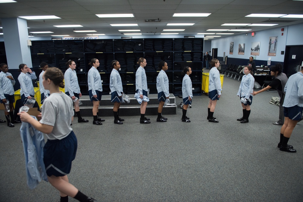 From truck to trainee; 502d LRS clothing issue