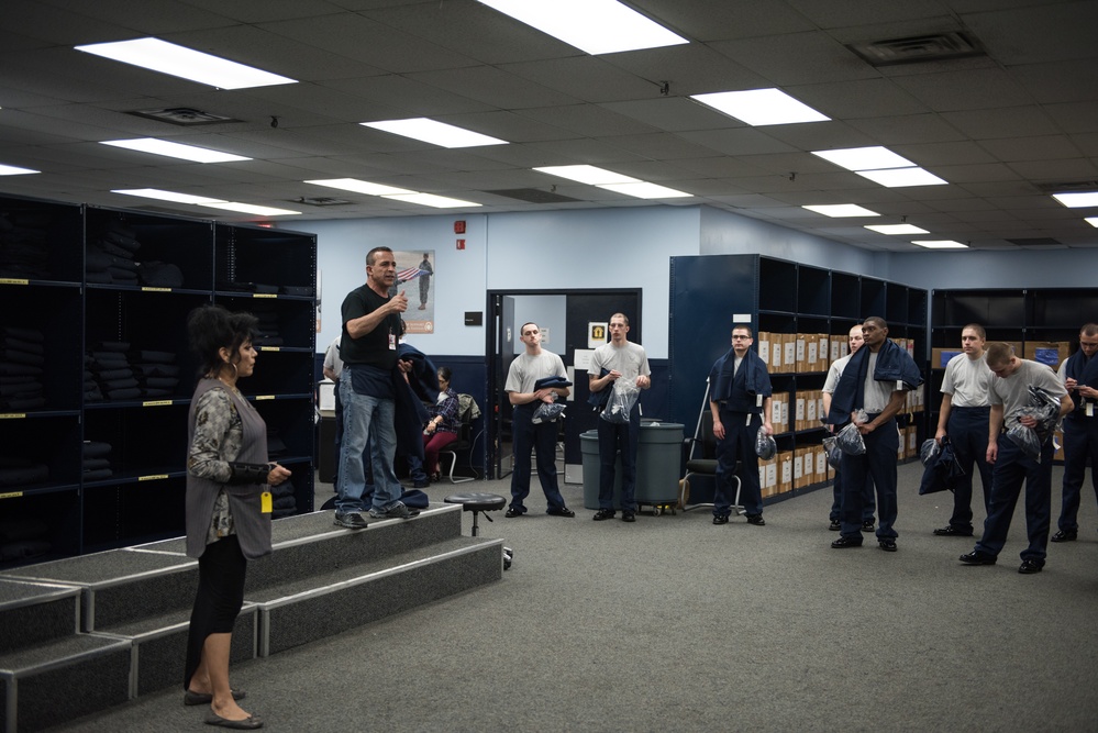 From truck to trainee; 502d LRS clothing issue