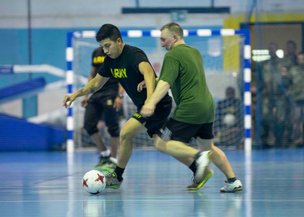 American and Polish soldiers strengthen ties through futsal