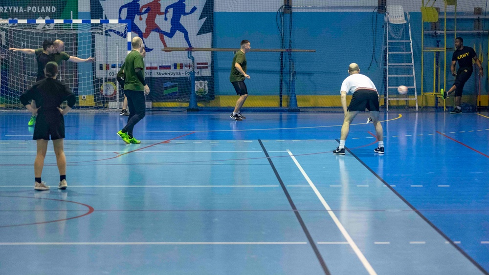American and Polish soldiers strengthen ties through futsal