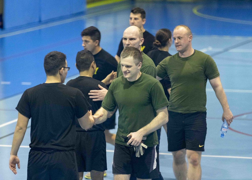 American and Polish soldiers strengthen ties through futsal