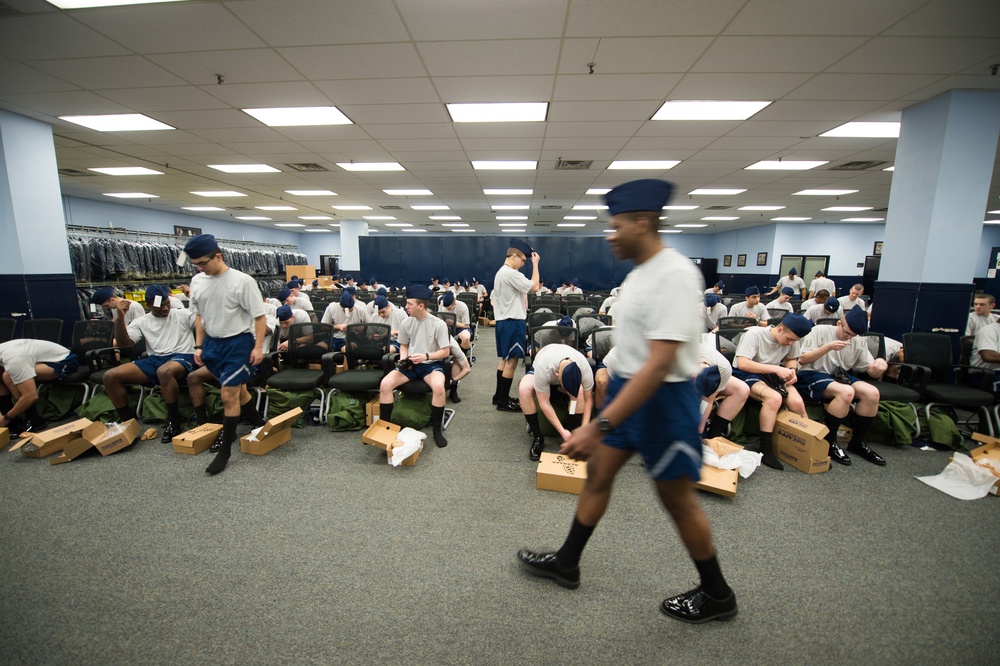 From truck to trainee; 502d LRS clothing issue