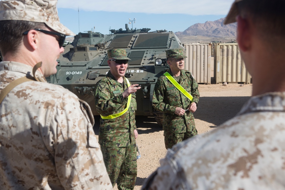Marines prepare for a field exercise at the National Training Center