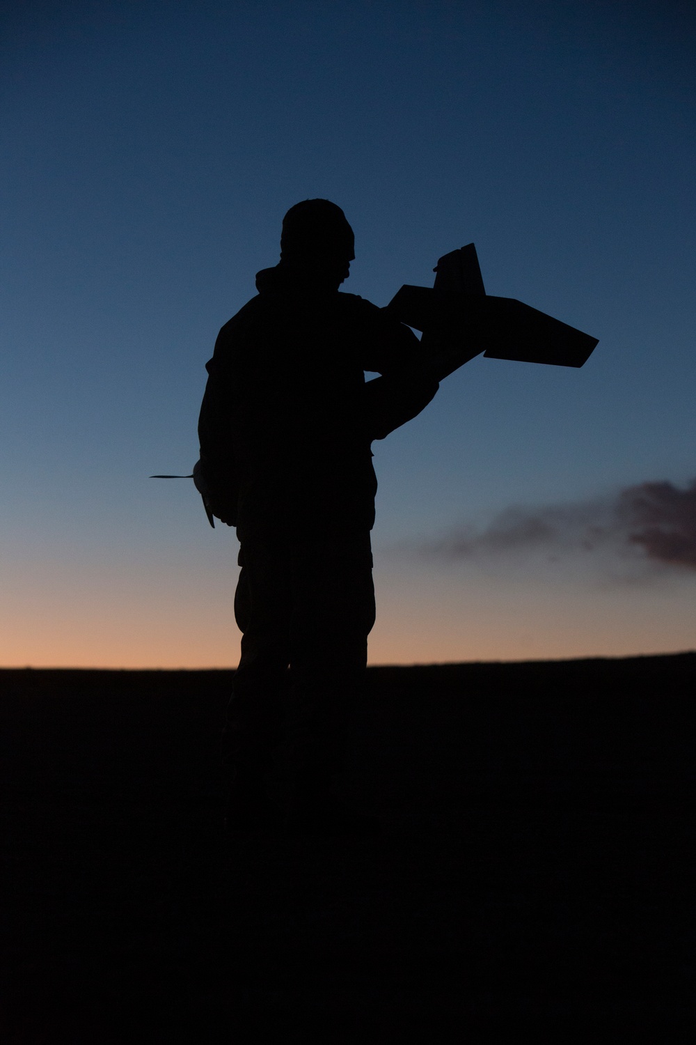 Marines display the RQ-20B Puma to Japanese Ground Self Defense Force soldiers