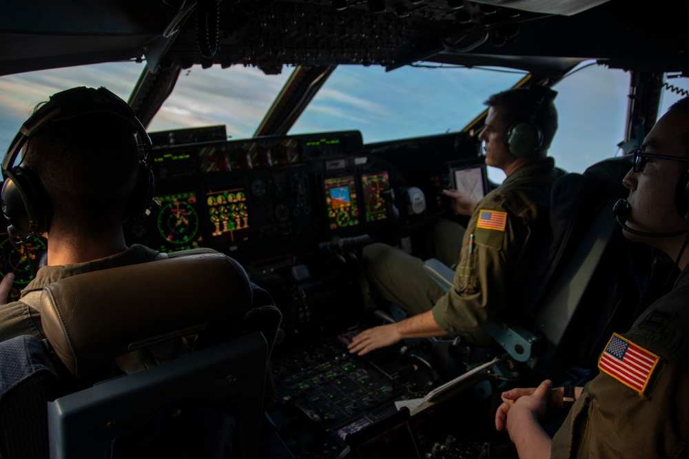 9th Airlift Squadron C-5M Super Galaxy refuels with 434th Air Refueling Wing