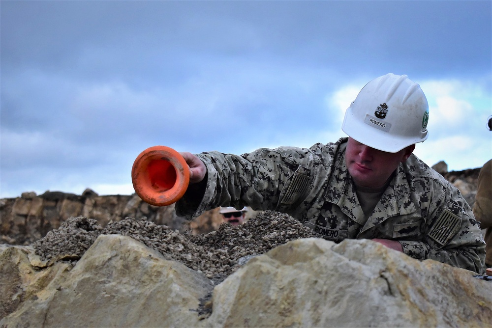Seabees Conduct Quarry Blasting