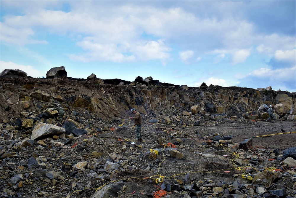 Seabees Conduct Quarry Blasting