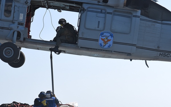 USS Blue Ridge Sailors participate in VERTREP