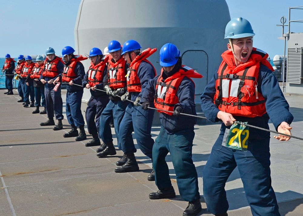 USS Blue Ridge conducts replenishment at sea