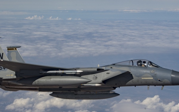 F-15C Eagles fly in support of CJTF-OIR