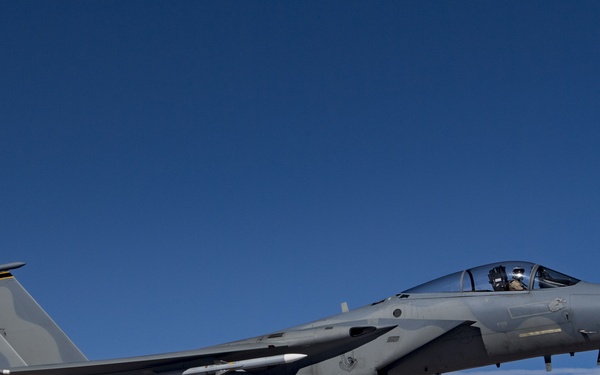 F-15C Eagles fly in support of CJTF-OIR