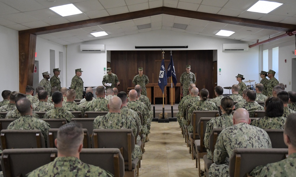 Naval Mobile Construction Battalion (NMCB) 133 conducted a change of charge ceremony