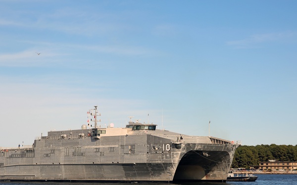 USNS Burlington (T-EPF 10) pulls into Joint Expeditionary Base Little Creek-Fort Story
