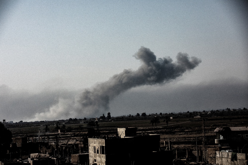 Coalition Forces provide security to Syrian Democratic Forces
