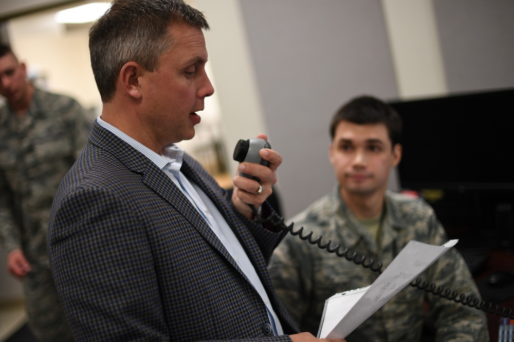 Congressman Kelly Armstrong meets the Grand Forks AFB mission