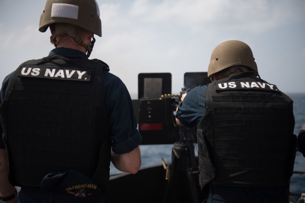 Chung-Hoon Sailors conduct live fire training
