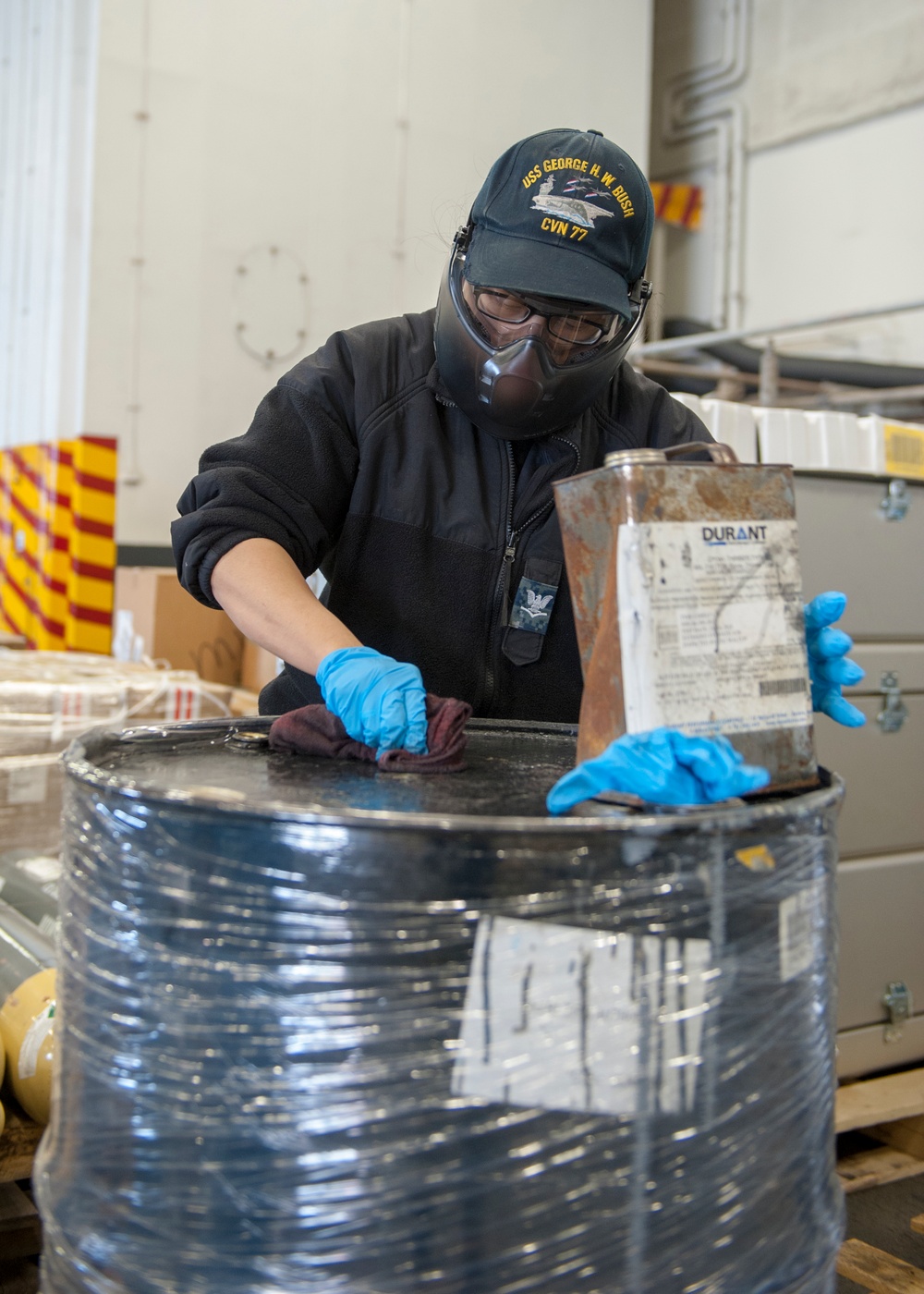 Sailor Cleans Barrel