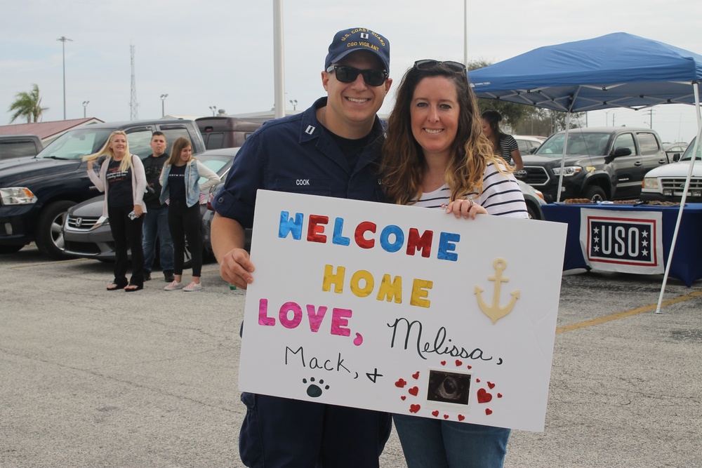 Coast Guard Cutter Vigilant crew returns home after Caribbean patrol