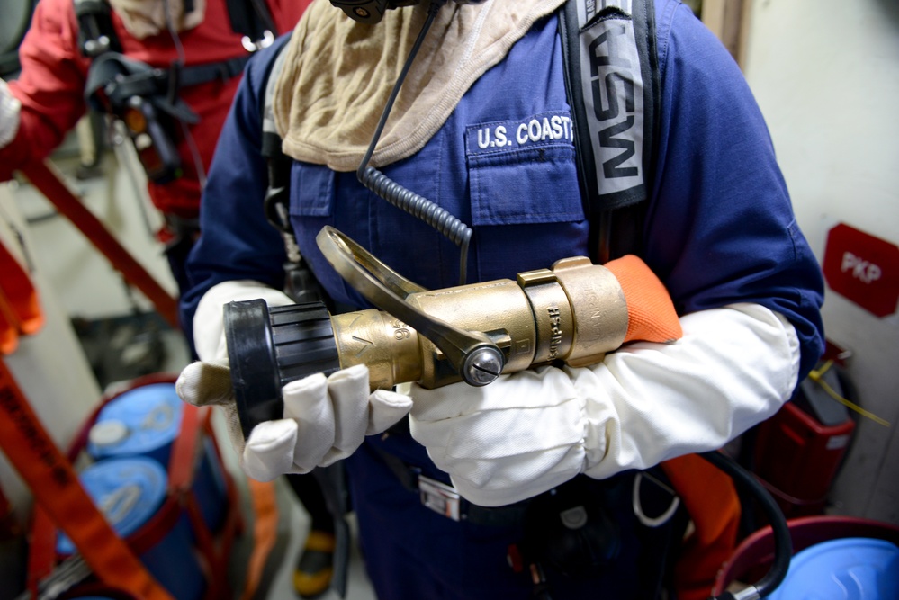 Coast Guard Cutter Alert trains to fight fires