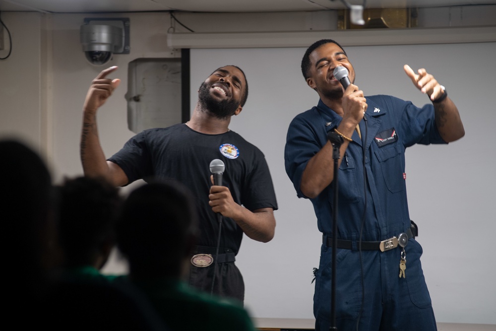 U.S. Sailors perform at a command event