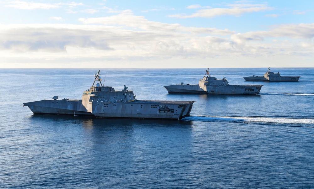 USS Independence (LCS 2), USS Manchester (LCS 14) and USS Tulsa (LCS 16)