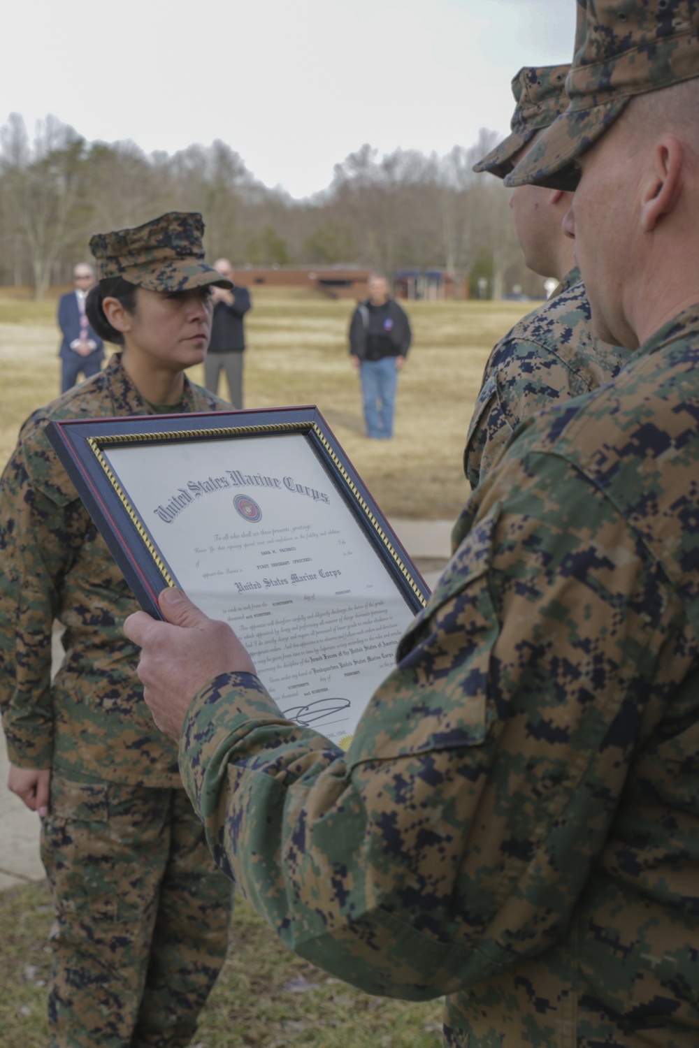 Gunnery Sergeant Sara Pacheco Frocking to First Sergeant