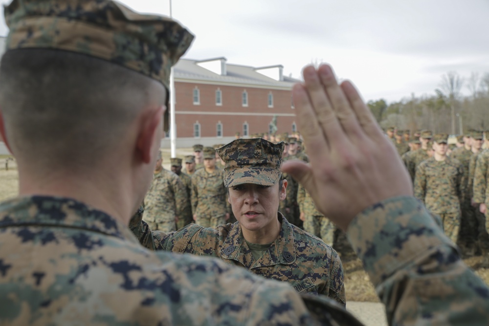 Gunnery Sergeant Sara Pacheco Frocking to First Sergeant