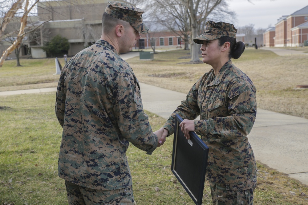 Gunnery Sergeant Sara Pacheco Frocking to First Sergeant