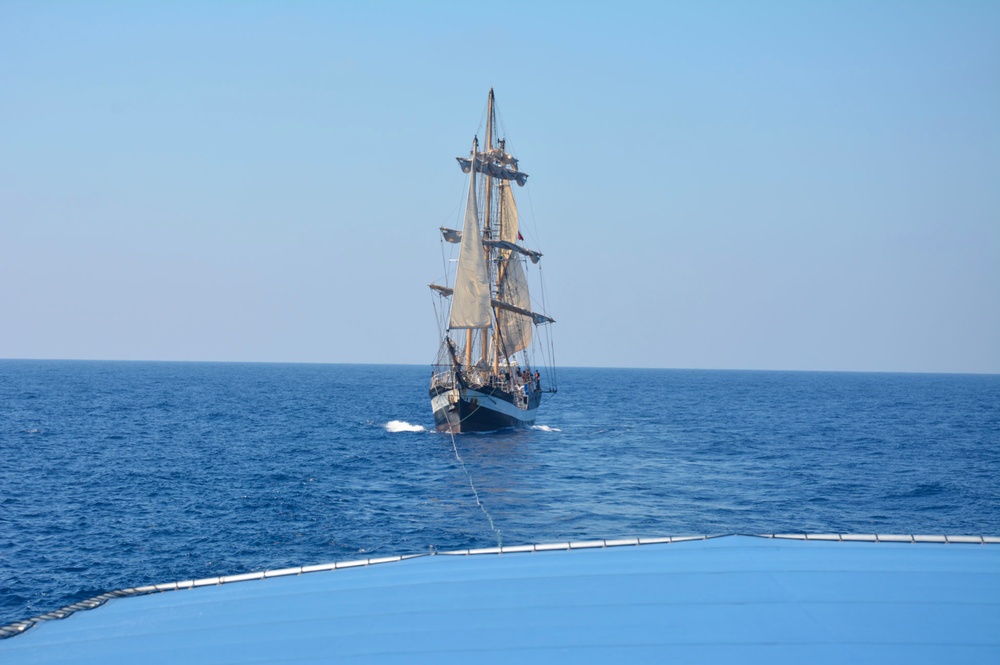 Coast Guard assists disabled 149-foot sail vessel 49 miles northeast of Santa Lucia, Cuba.