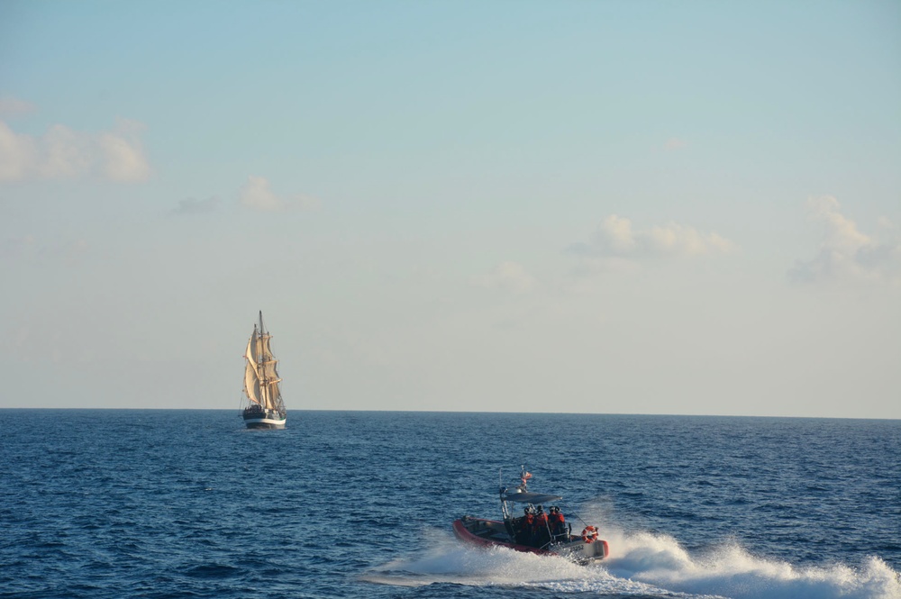 Coast Guard assists disabled 149-foot sail vessel 49 miles northeast of Santa Lucia, Cuba.