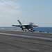 An F/A-18F Super Hornet launches from the flight deck