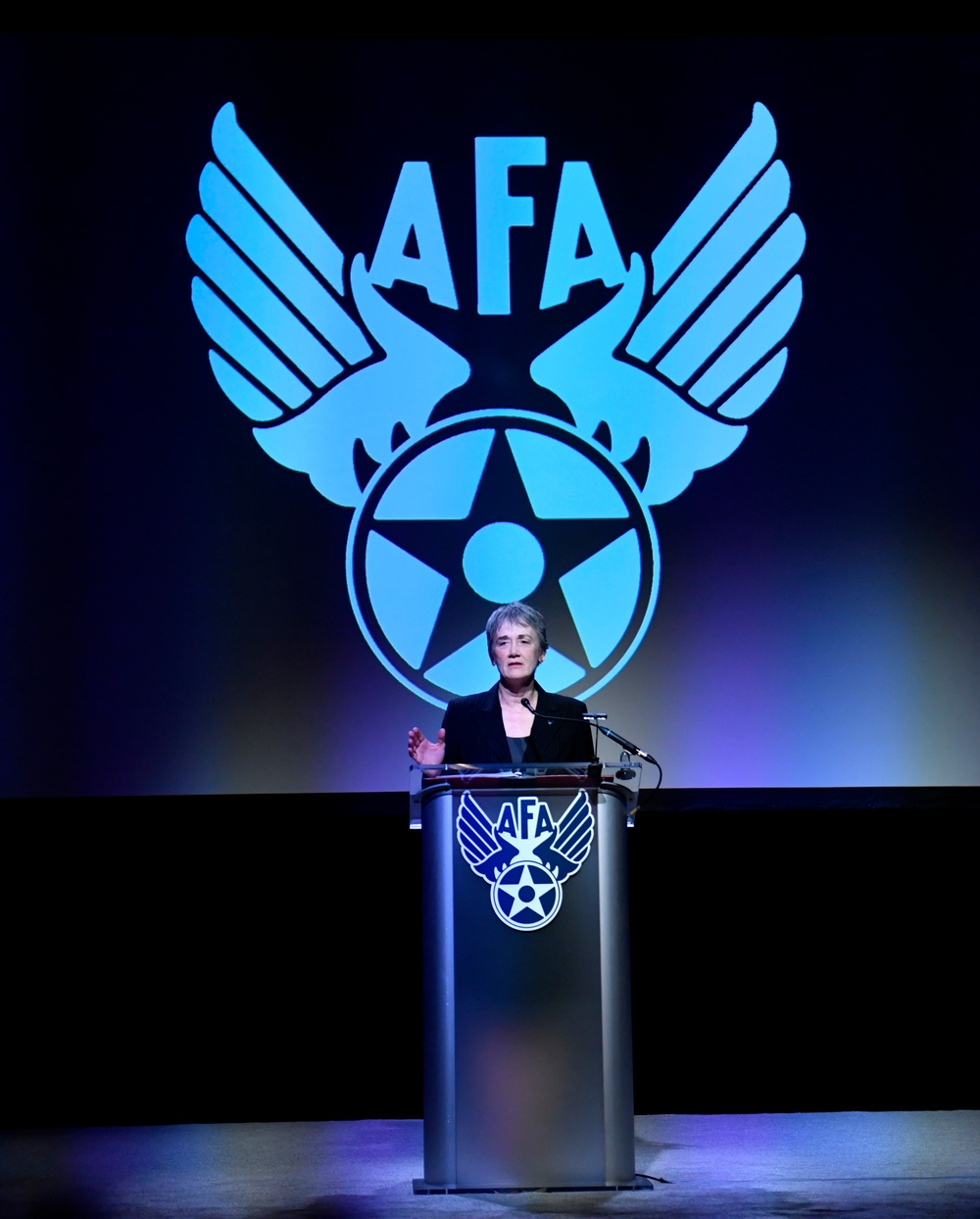 Secretary of the Air Force gives remarks during AFA