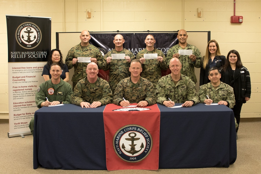 Cherry Point commanders and senior leaders donate to Active Duty Fund Raiser in support of NMCRS