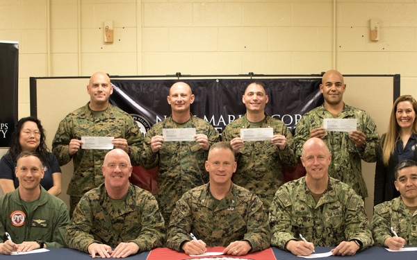 Cherry Point commanders and senior leaders donate to Active Duty Fund Raiser in support of NMCRS