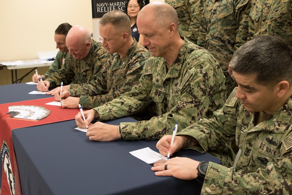 Cherry Point commanders and senior leaders donate to Active Duty Fund Raiser in support of NMCRS