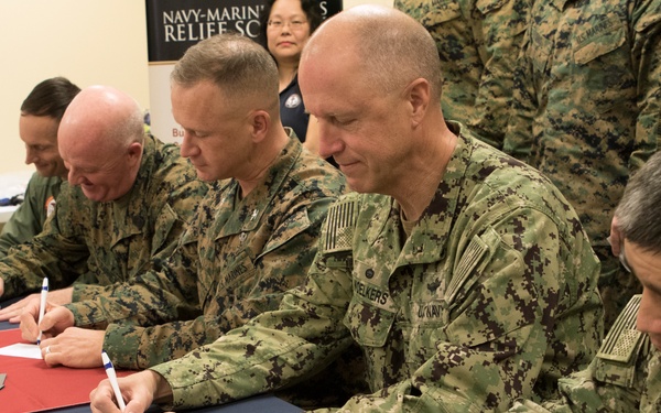 Cherry Point commanders and senior leaders donate to Active Duty Fund Raiser in support of NMCRS