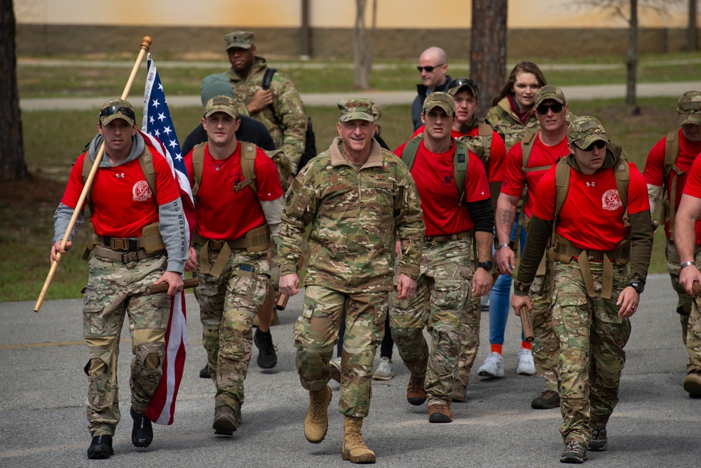 Special Tactics Airmen culminate 830-mile ruck march to honor fallen brethren