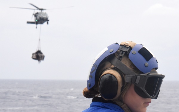 USS Blue Ridge Sailors participate in VERTREP