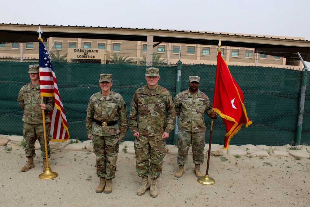 Posing after a promotion