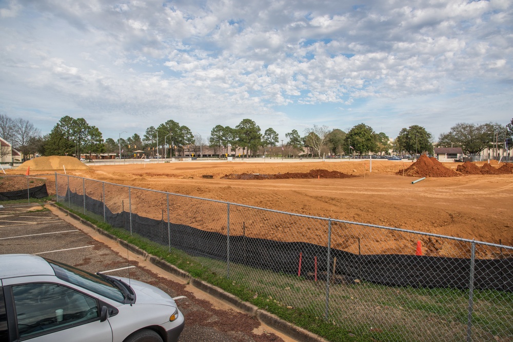 Construction at Dalraida Gate on Gunter Annex