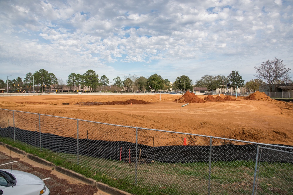 Construction at Dalraida Gate on Gunter Annex