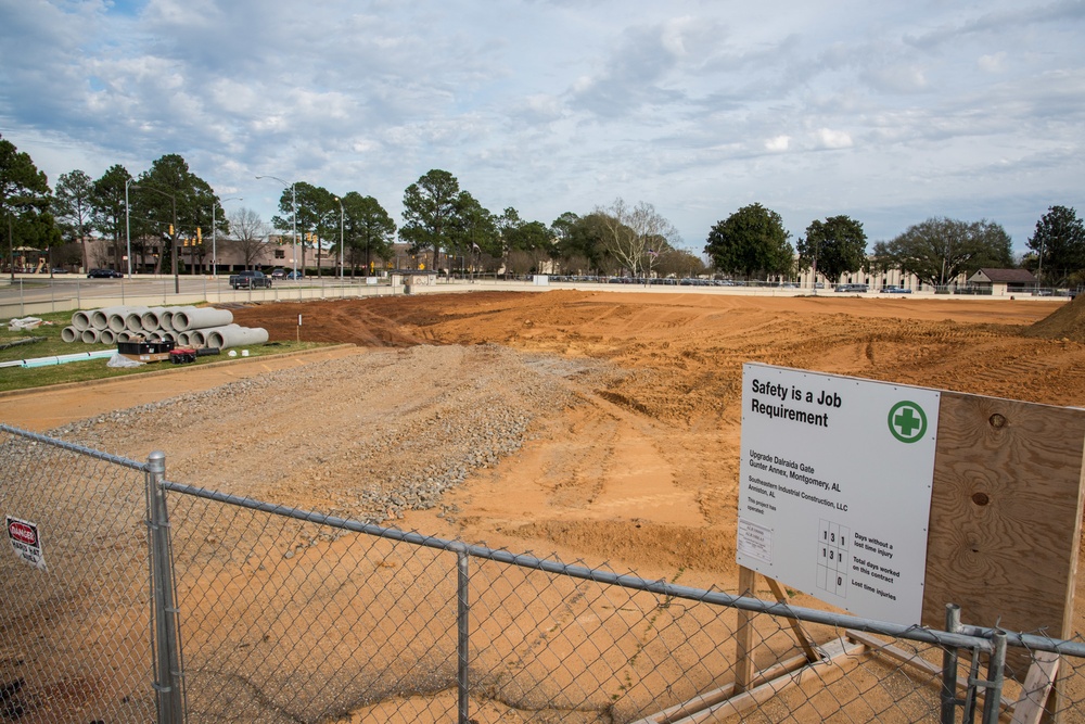 Construction at Dalraida Gate on Gunter Annex