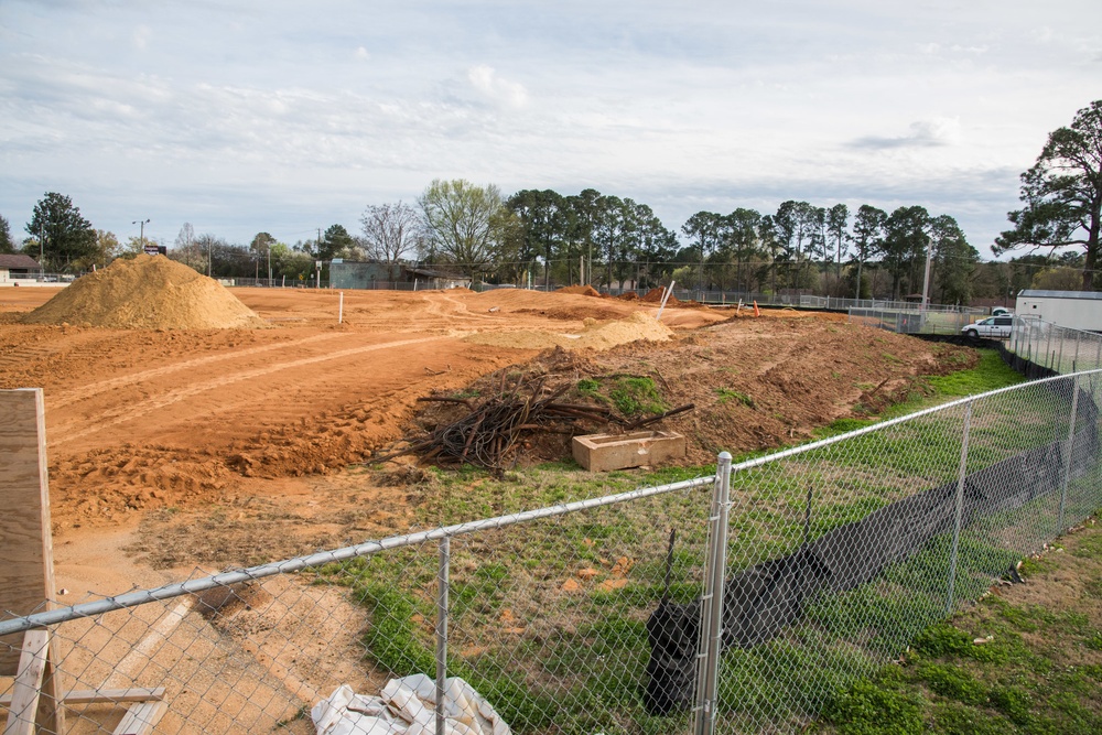 Construction at Dalraida Gate on Gunter Annex