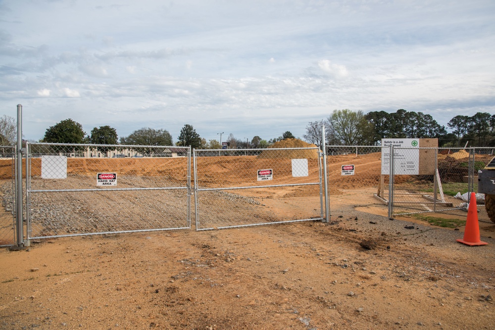 Construction at Dalraida Gate on Gunter Annex