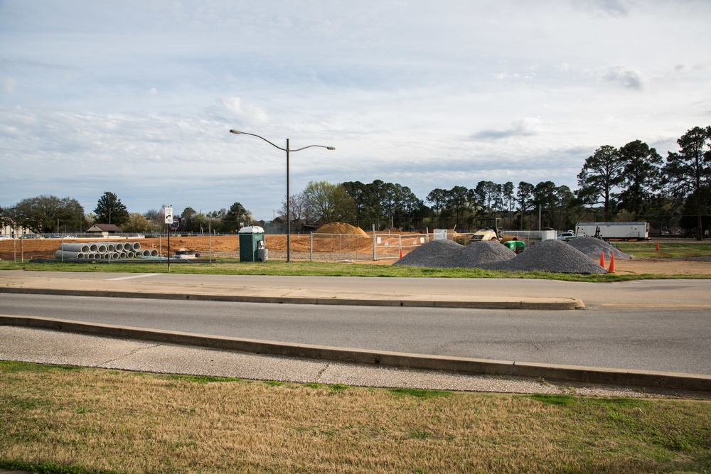 Construction at Dalraida Gate on Gunter Annex