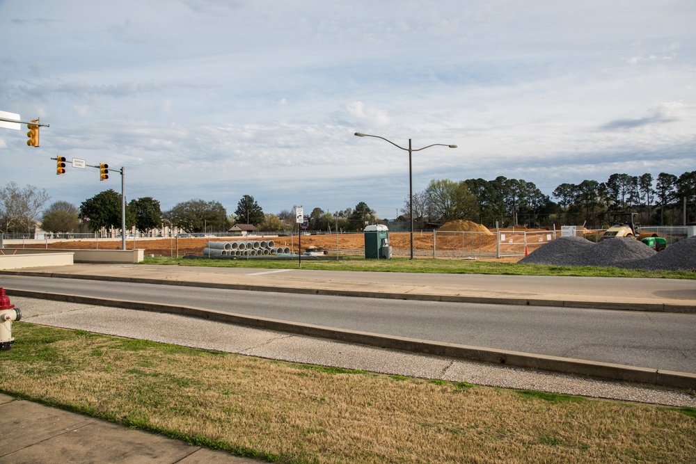 Construction at Dalraida Gate on Gunter Annex