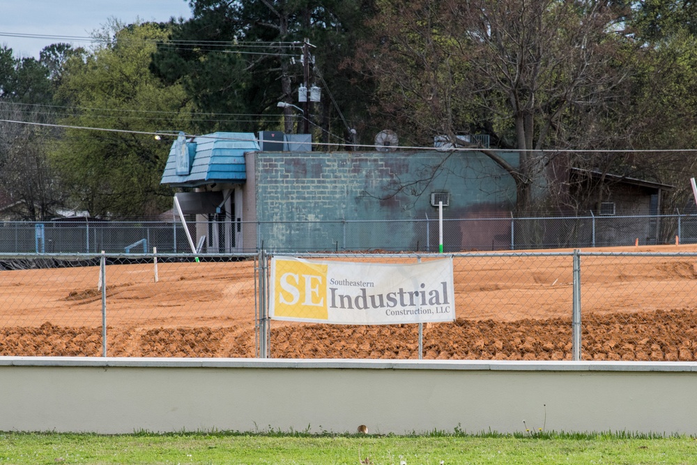 Construction at Dalraida Gate on Gunter Annex