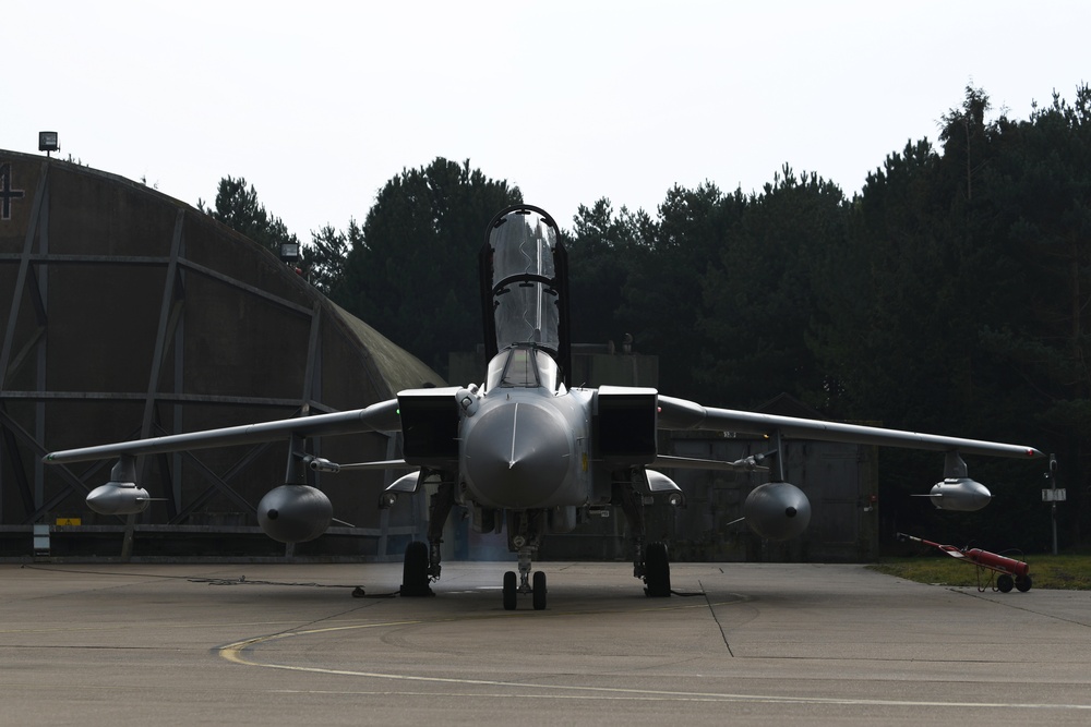 RAF Marham Tornado conduct 9-ship Flypast