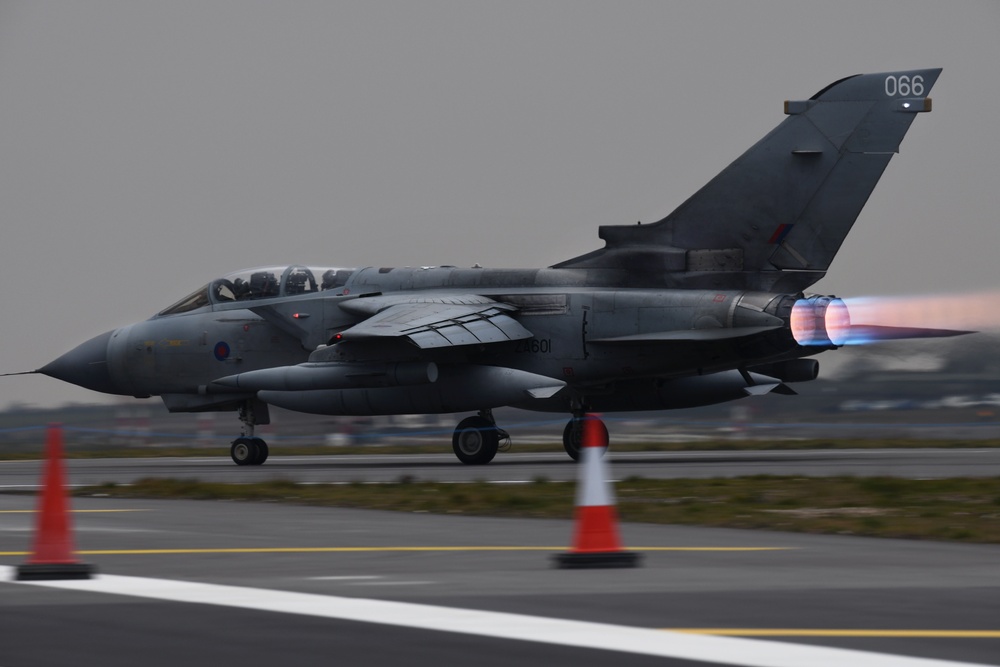RAF Marham Tornados conduct 9-ship Flypast