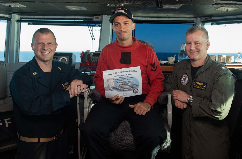 U.S. Sailors receives Sailor of the Day award